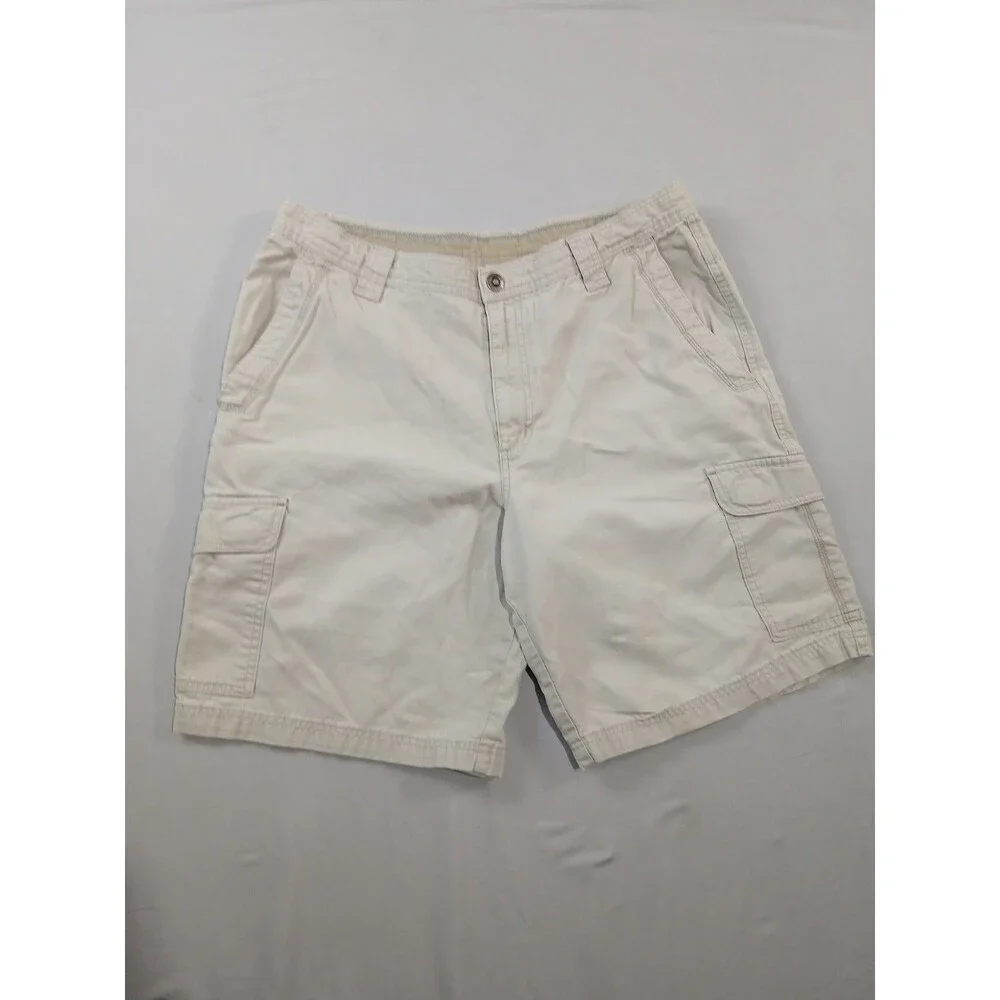 Columbia Mens Cargo Hiking Shorts Size 36 Khaki Omni Shield Stain Repellent 10in